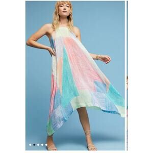 Anthropologie Lilka Annette trapeze dress Sz XS/S Boho Artsy Asymetrical